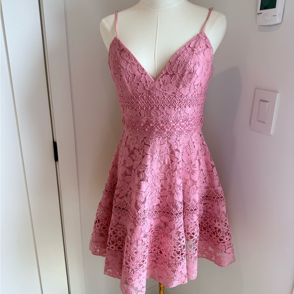 Ever New Dusty Pink Lace Fit & Flare Spaghetti Strap Dress